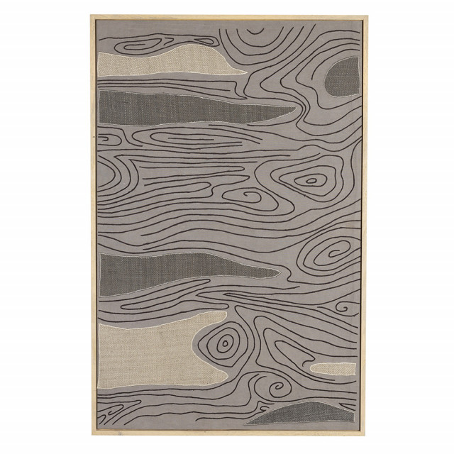Decoratiune de perete gri din lemn 68x104 cm Shallow Zuiver