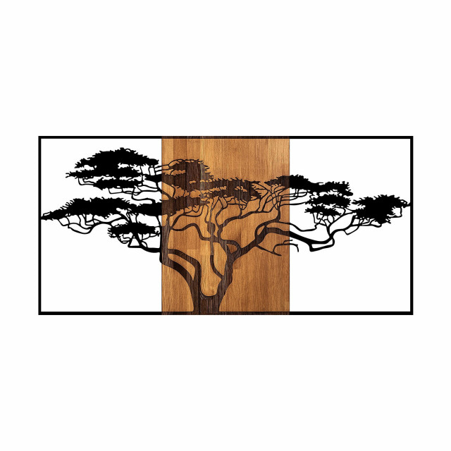 Decoratiune de perete maro/neagra din lemn 70x147 cm Acacia Tree The Home Collection