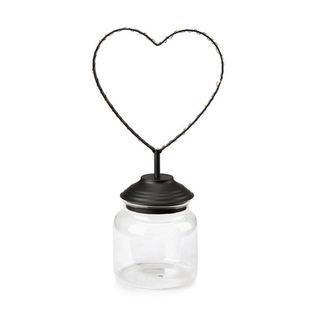 Decoratiune luminoasa neagra/transparenta din sticla Sweetie Heart Markslojd