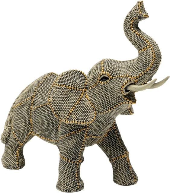 Decoratiune neagra din fibre sintetice 23 cm Walking Elephant Kare