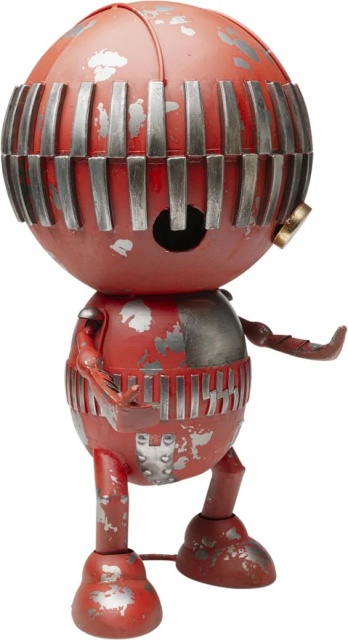 Decoratiune rosie din metal 59 cm Robot Karl Kare