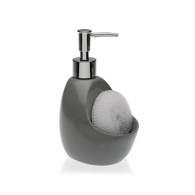Dispenser sapun lichid gri din ceramica 6x18,8 cm Soap Scourer Versa Home