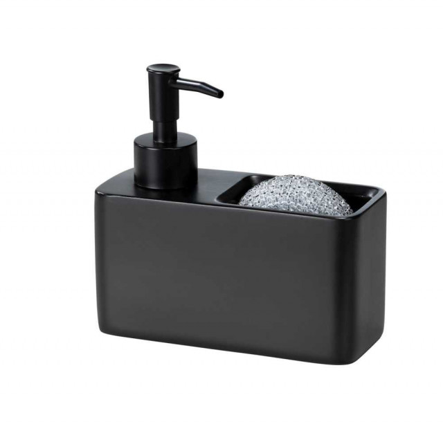 Dispenser sapun lichid negru din fibre sintetice 150 ml Resa Wenko