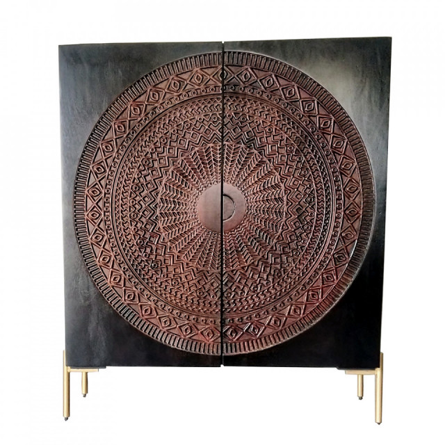 Dulap maro din lemn 121 cm Mandala The Home Collection