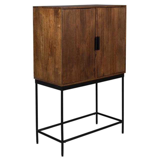 Dulap maro/negru din lemn 126 cm Saroo Dutchbone