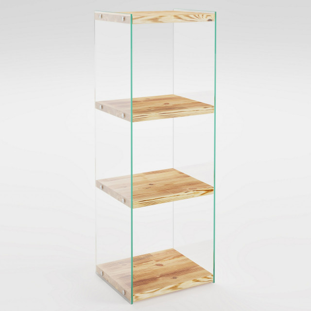 Etajera maro/transparenta din lemn 120 cm Perice The Home Collection