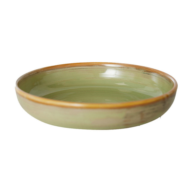 Farfurie adanca verde din ceramica 22 cm Chef HKliving