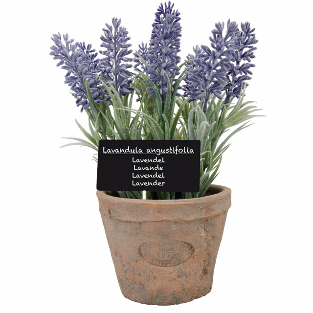 Floare artificiala cu ghiveci multicolora din teracota si polistiren 18 cm Lavender L Esschert Design
