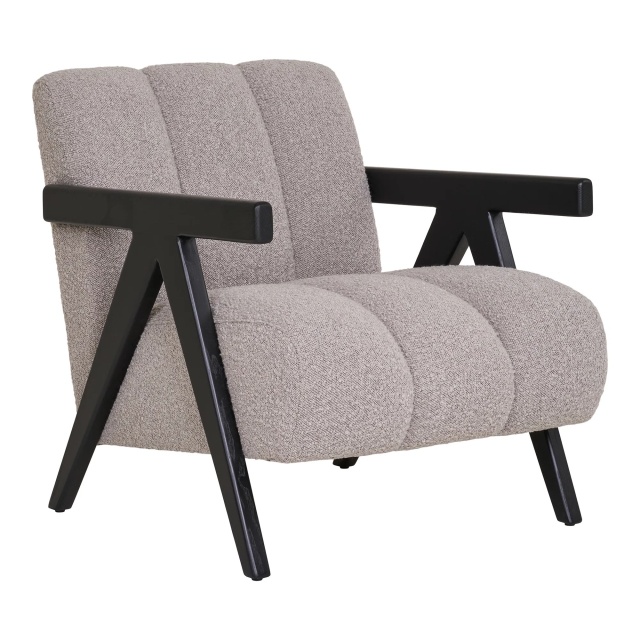 Fotoliu bej nisipiu din textil Florence House Nordic