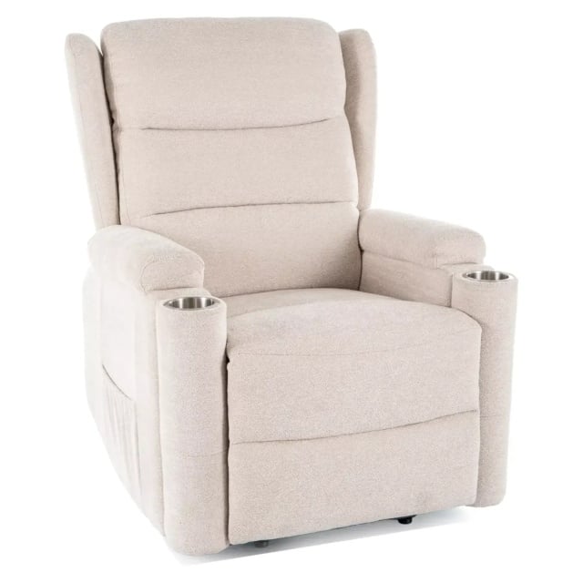Fotoliu recliner bej din textil Minos The Home Collection