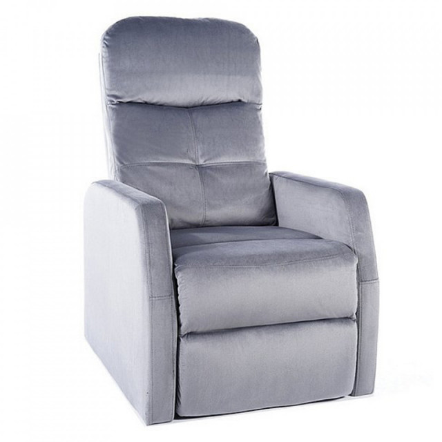 Fotoliu recliner gri inchis din catifea Ares The Home Collection