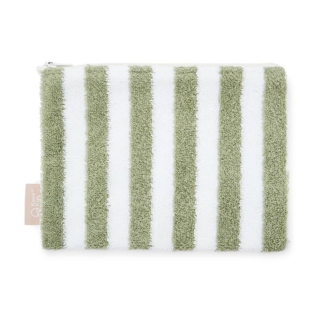 Geanta pentru cosmetice alba/verde din bumbac Nuni Kave Home