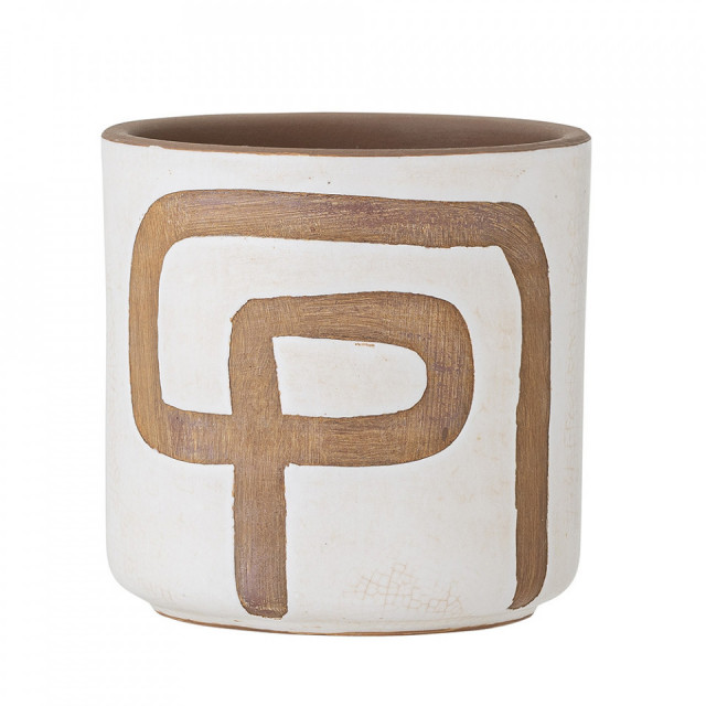 Ghiveci decorativ alb din teracota 12 cm Lelou Bloomingville