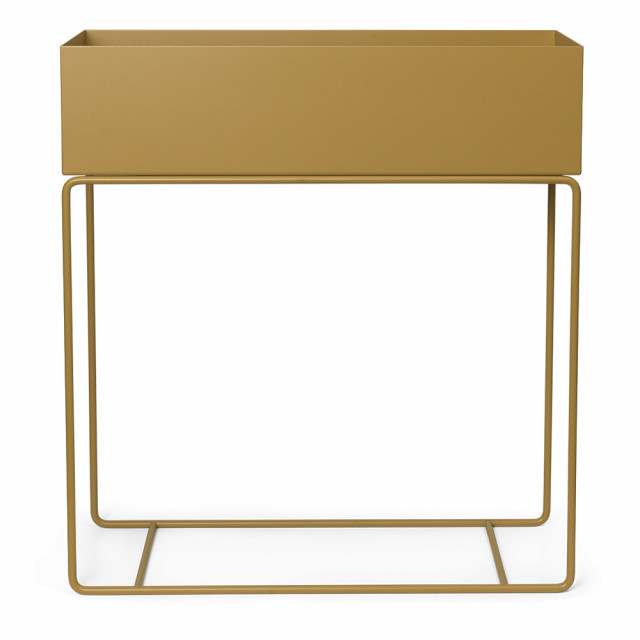 Jardiniera cu suport galben pai din metal 25x60 cm Alana Ferm Living