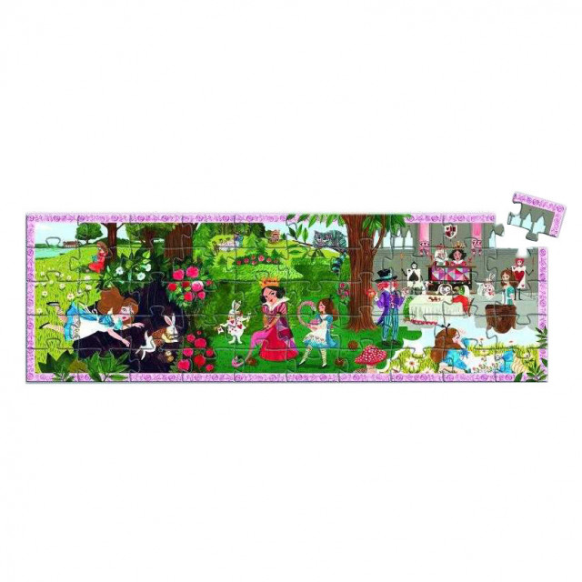 Joc tip puzzle multicolor din carton Alice In Wonderland Djeco