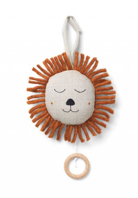 Jucarie muzicala suspendabila multicolora din fibre naturale Lion Ferm Living