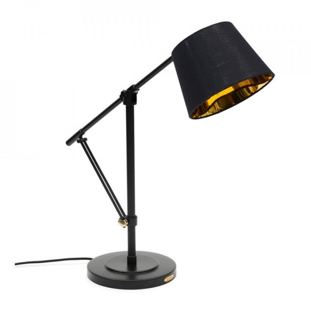 Lampa birou neagra din metal 60 cm Rockefeller Riviera Maison