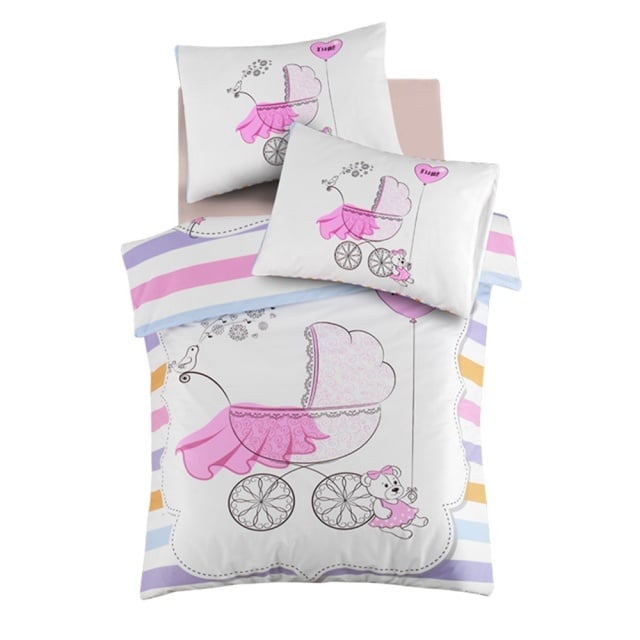 Lenjerie pat multicolora din bumbac Girl The Home Collection