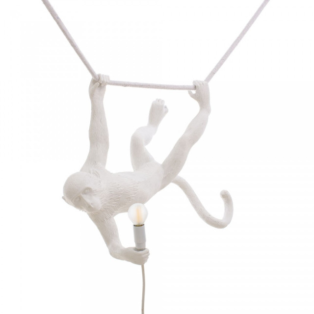 Lustra alba din fibre naturale The Monkesy Seletti