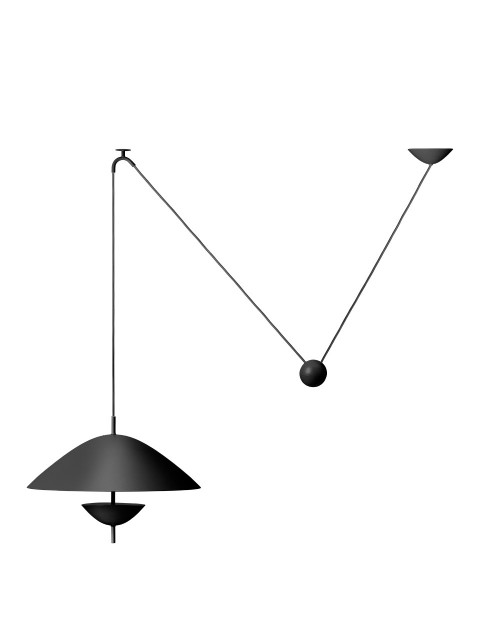 Lustra neagra din metal cu 3 becuri Lod Ferm Living