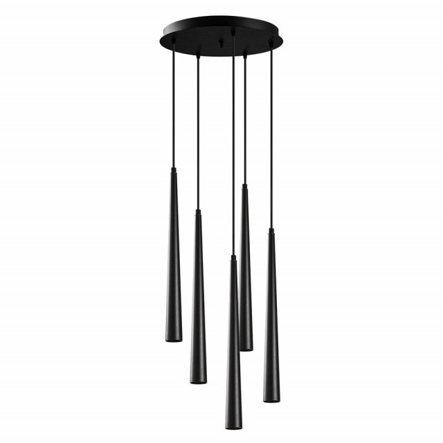 Lustra neagra din metal cu 5 LED-uri Ugur The Home Collection