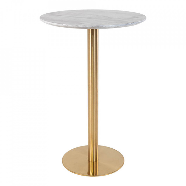 Masa bar alba/aurie din metal 70 cm Bolzano High House Nordic