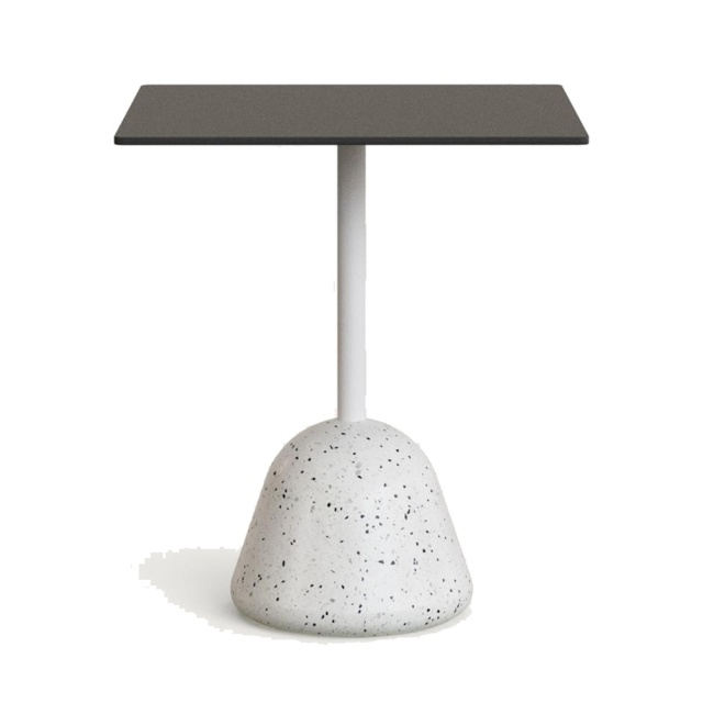 Masa bar exterior neagra/alba din ciment 68x68 cm Tiaret Low Kave Home