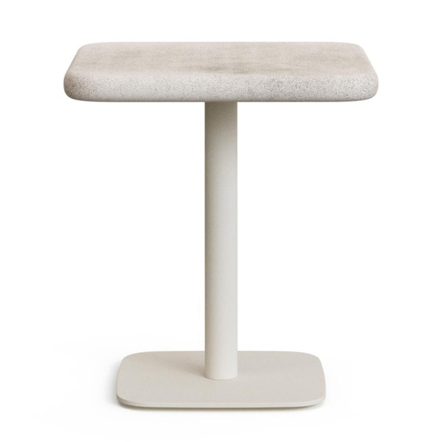 Masa bistro exterior alba din ciment 70x70 cm Dina Kave Home