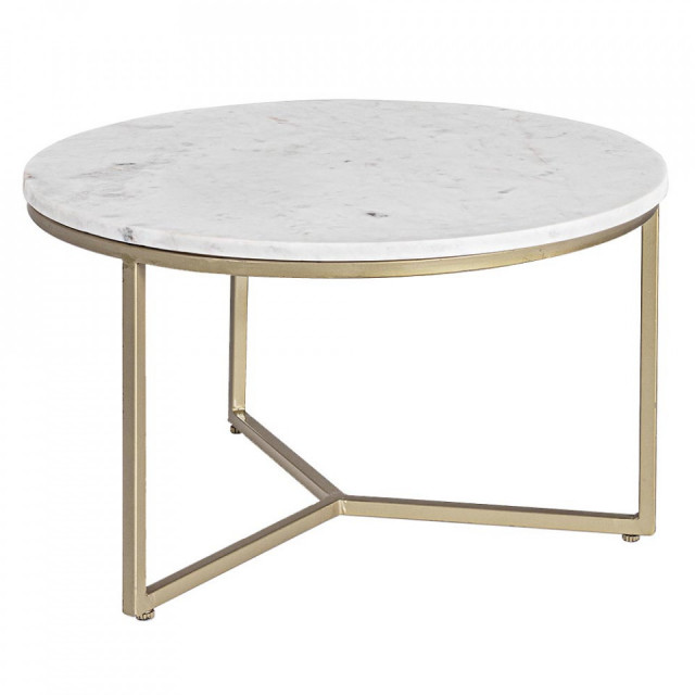 Masa de cafea alba/aurie din marmura 58 cm Phoenix Bizzotto