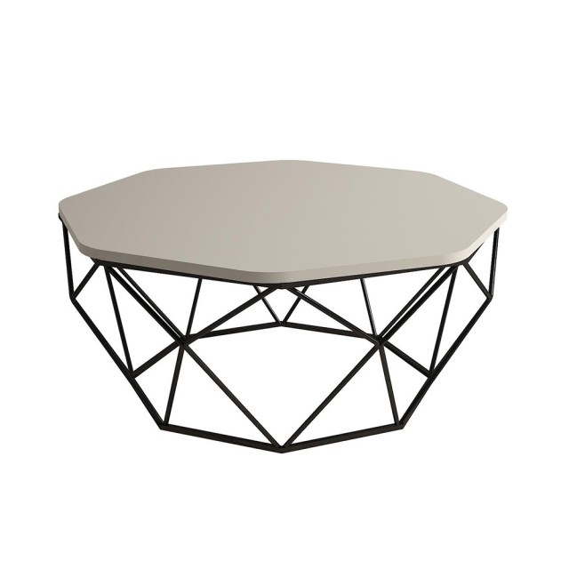 Masa de cafea crem/neagra 90x90 cm Diamond The Home Collection