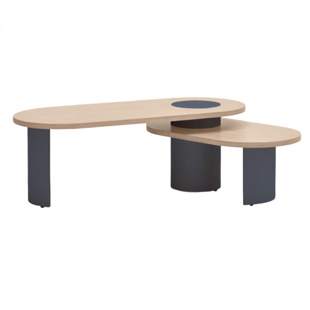 Masa de cafea maro/neagra din lemn 50x120 cm Nori Teulat