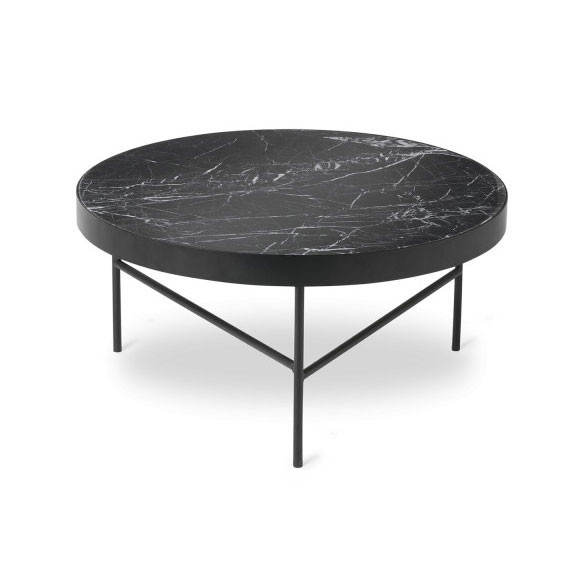 Masa de cafea neagra din marmura 71 cm Fernity Ferm Living
