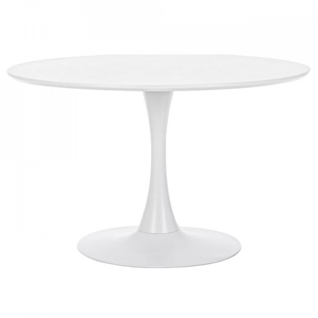 Masa dining alba din metal 120 cm Bloom Bizzotto