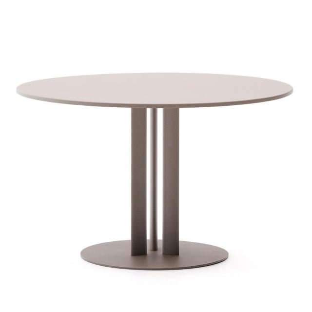 Masa dining exterior grej din metal 80 cm Sedalis Kave Home