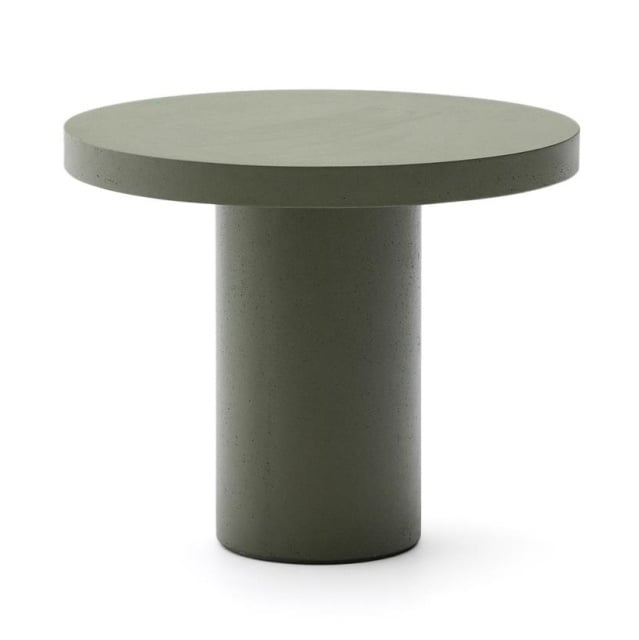 Masa dining exterior verde din ciment 90 cm Aiguablava Kave Home