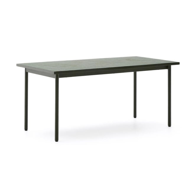 Masa dining exterior verde din metal 91x182 cm Maurina Kave Home