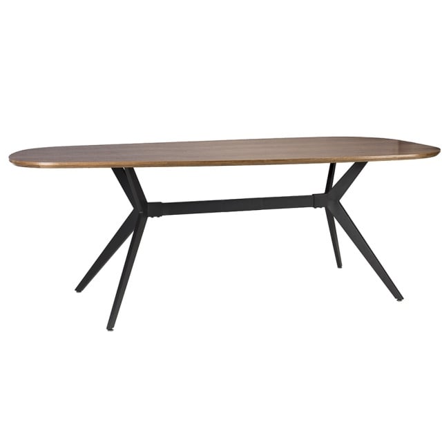 Masa dining maro/neagra din lemn 90x180 cm Chase The Home Collection