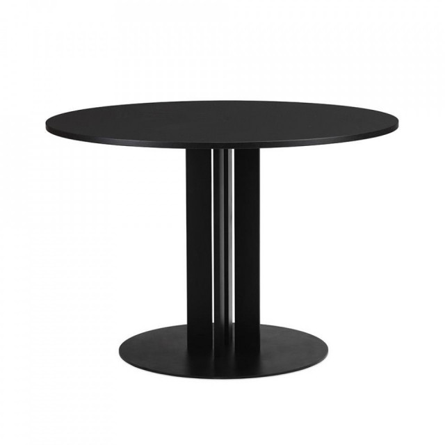 Masa dining neagra din lemn de stejar si aluminiu 110 cm Scala Normann Copenhagen
