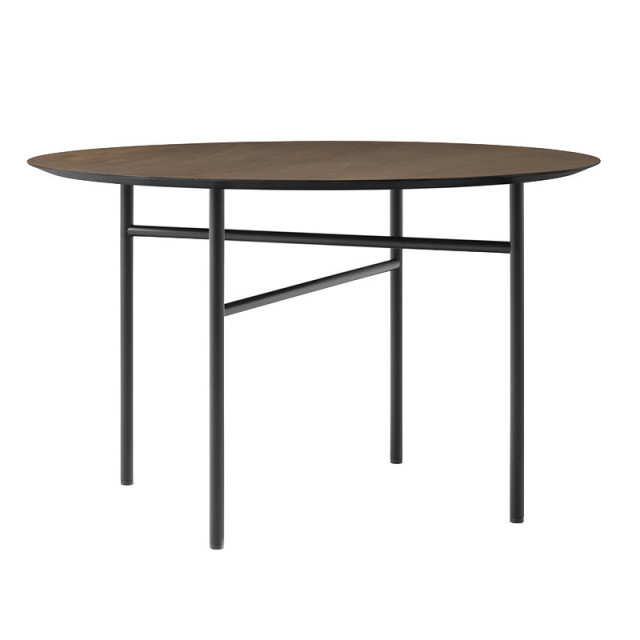 Masa dining neagra/maro din MDF si otel 120 cm Snaregade Menu
