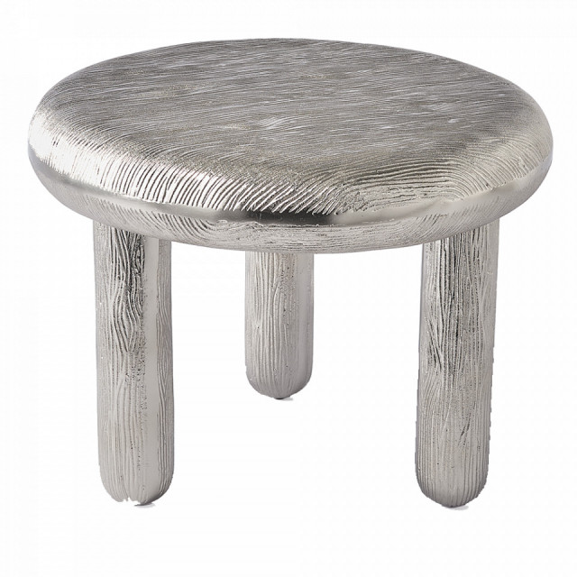 Masa laterala argintie din metal 60 cm Trunk Pols Potten