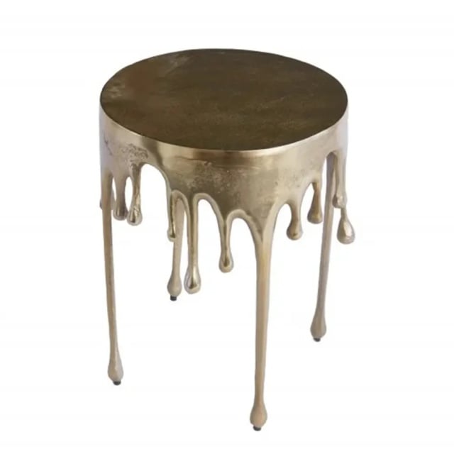 Masa laterala aurie din metal 37 cm Liquid Line The Home Collection