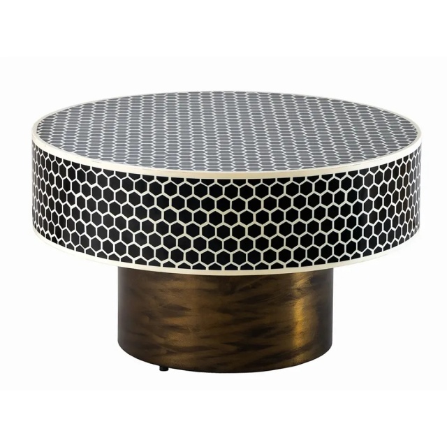 Masa laterala aurie/neagra din metal 60 cm Harmony The Home Collection