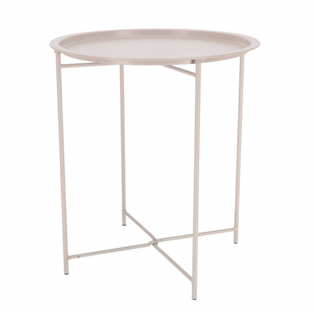 Masa laterala exterioara pliabila crem din metal 46 cm Desert Dream Esschert Design