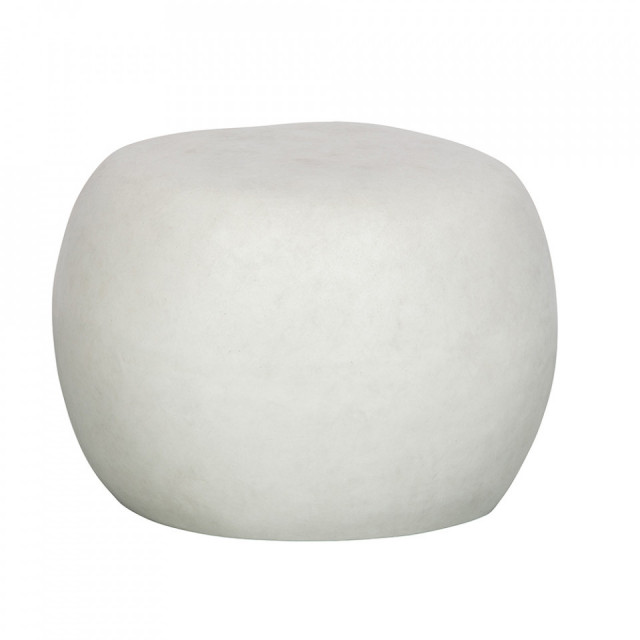 Masa laterala exterior alba din ceramica 50 cm Pebble Woood