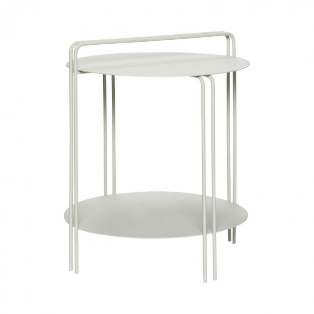 Masa laterala gri din metal 45 cm Carry Hubsch