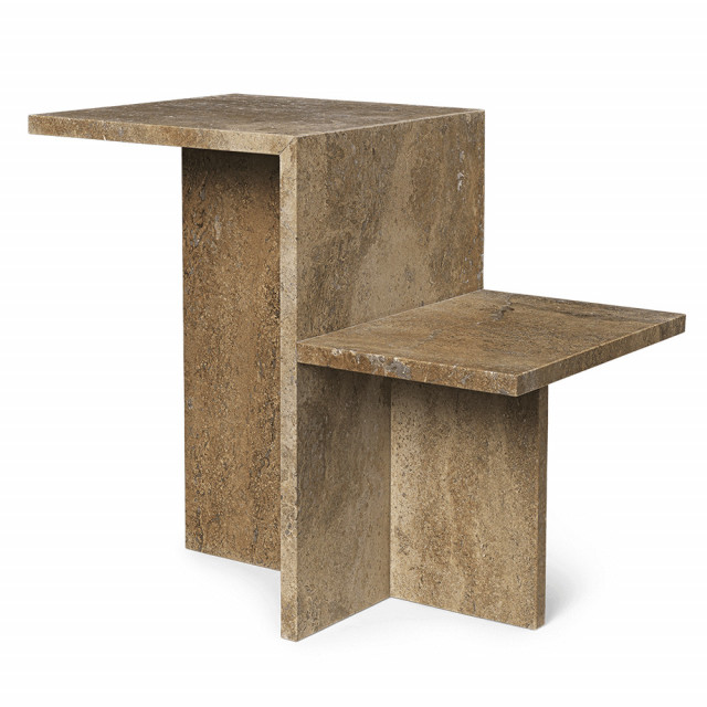 Masa laterala maro din piatra 35x60 cm Distinct Ferm Living