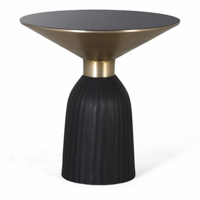 Masa laterala neagra/aurie din metal 51 cm Alice Giner y Colomer