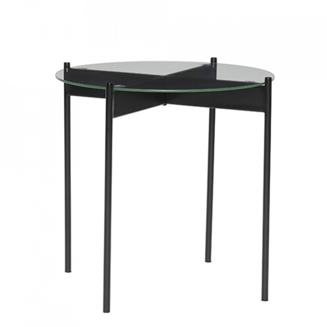 Masa laterala neagra din metal 45 cm Beam Hubsch