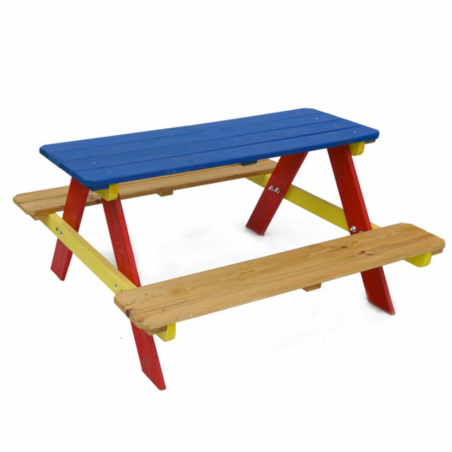 Masa pentru picnic pentru exterior multicolora din lemn 85x90 cm Piknik Rojaplast