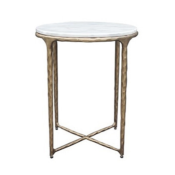 Masuta alba din marmura si fier 50 cm Smith Richmond Interiors